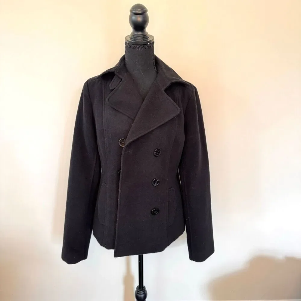 BP Black Double Breasted Coat Size Large - Picture 1 of 7